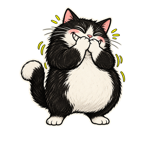 Cat cannot stop grinning