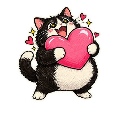 Cat sends a huge heart
