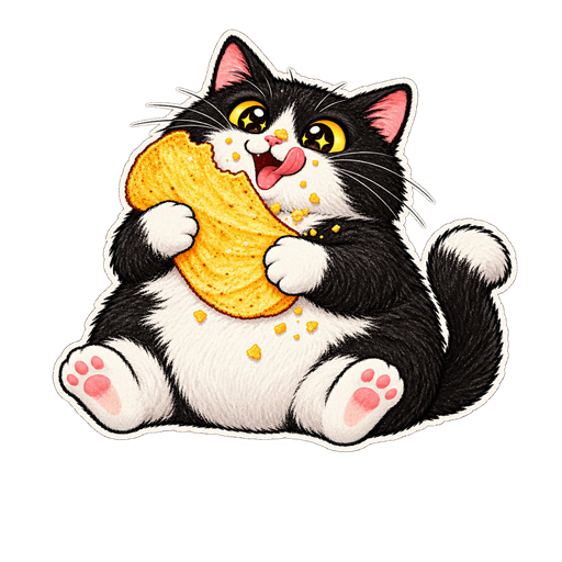Cat chooses snacks